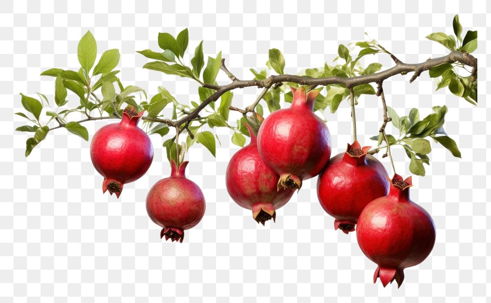 PNG  Pomegranates plant fruit tree. AI generated Image by rawpixel.