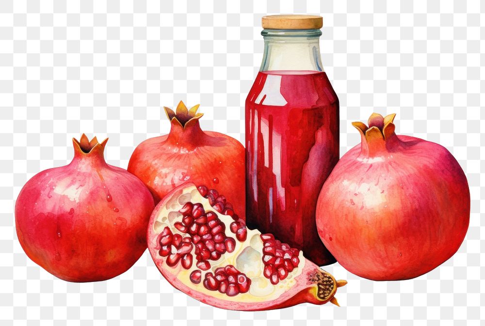 PNG  Pomegranates fruit plant food. AI generated Image by rawpixel.