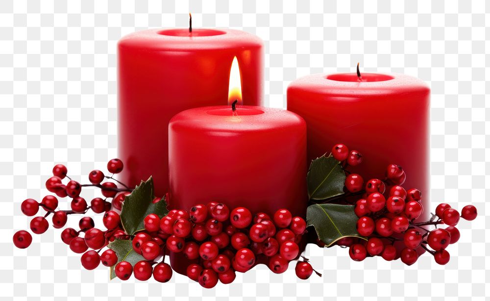 PNG  Christmas decoration candles plant white background illuminated. AI generated Image by rawpixel.