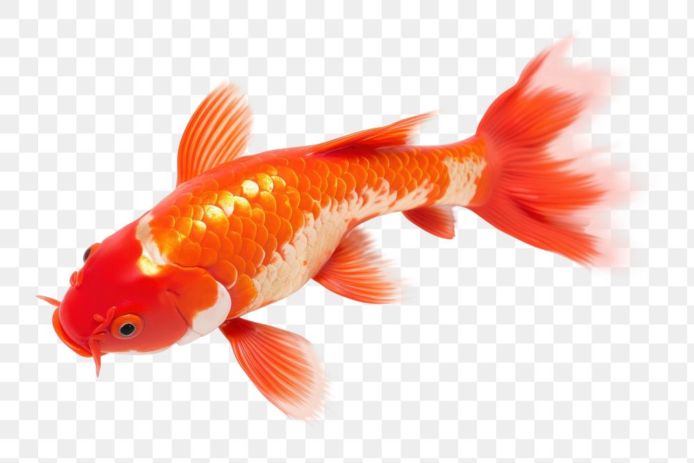 PNG Fish goldfish animal koi. AI generated Image by rawpixel.