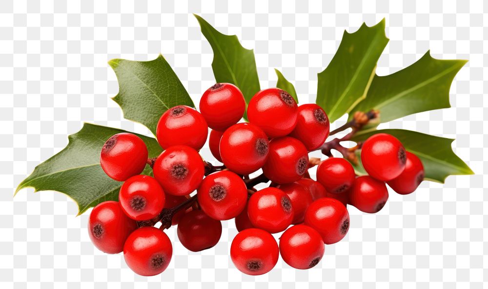 PNG  Holly berries cherry plant fruit. AI generated Image by rawpixel.