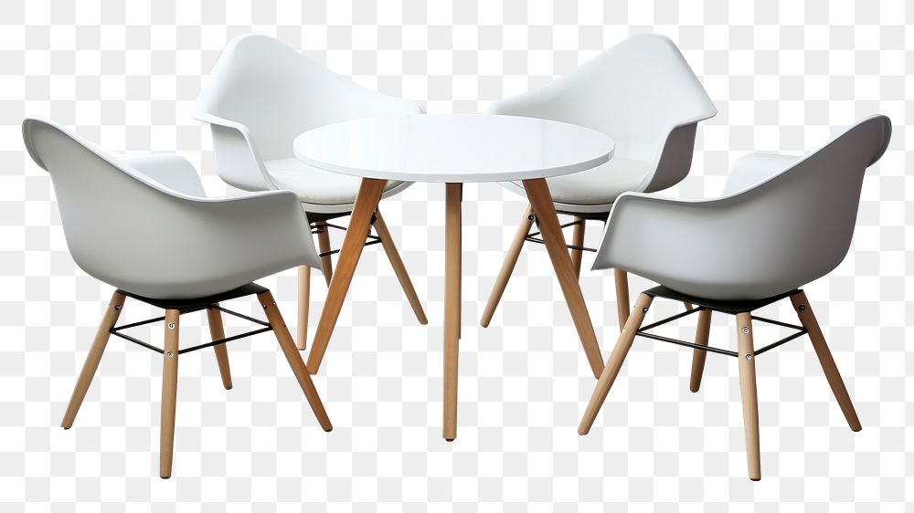PNG  Furniture chair table white. AI generated Image by rawpixel.