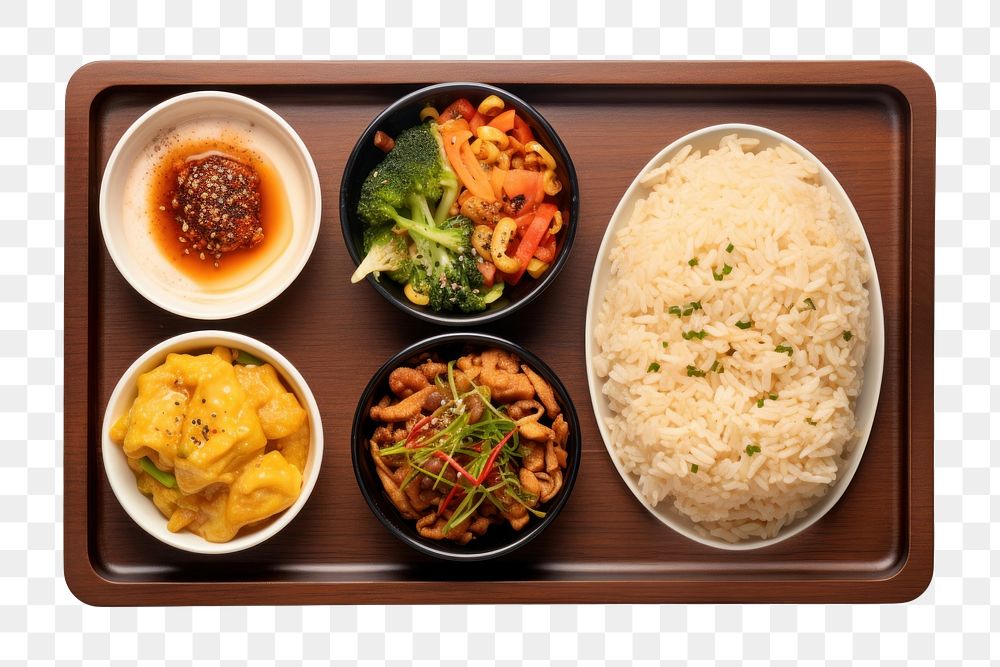 PNG Lunch meal food rice. AI generated Image by rawpixel.