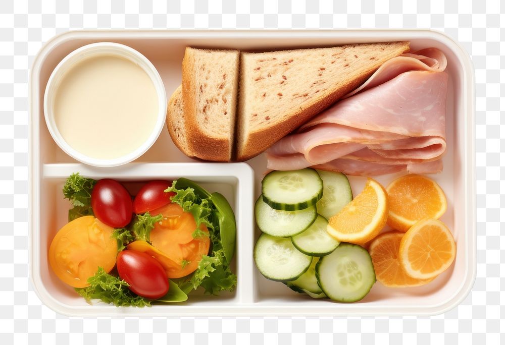 PNG Lunch bread plate food. AI generated Image by rawpixel.