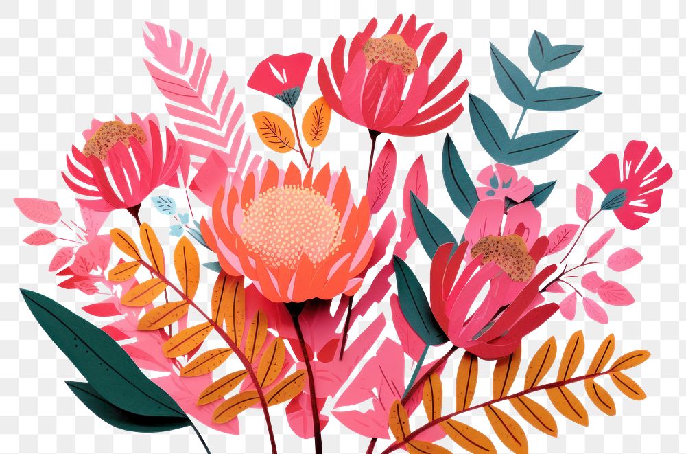 PNG pink flower, paper craft element, transparent background