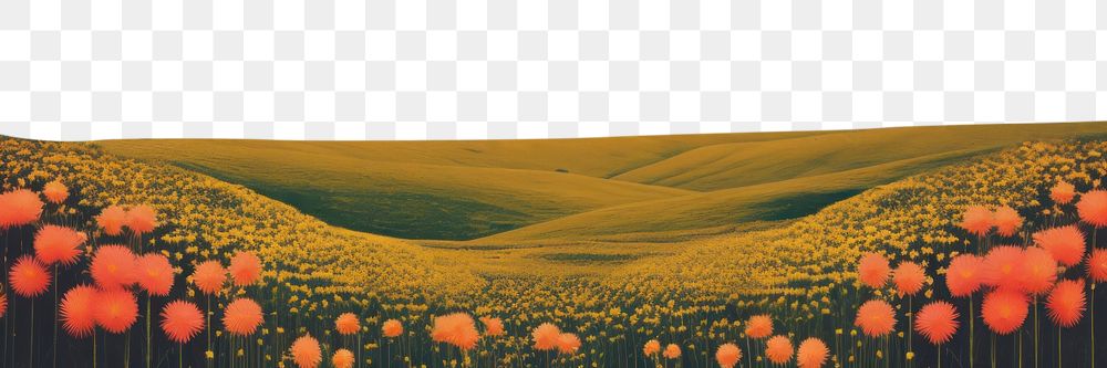 PNG Landscape outdoors nature flower. AI generated Image by rawpixel.