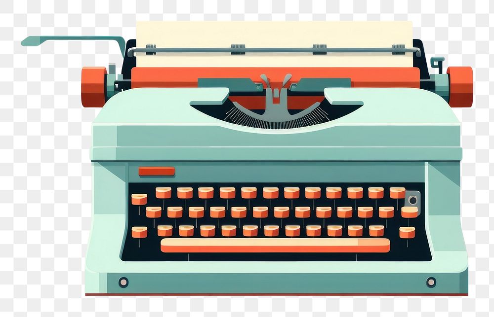 PNG  A Vintage Typewriter typewriter machine white background. AI generated Image by rawpixel.