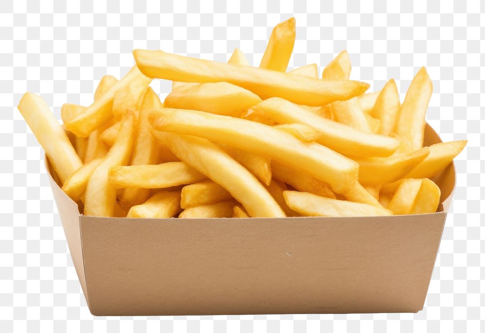 Food paper fries white background