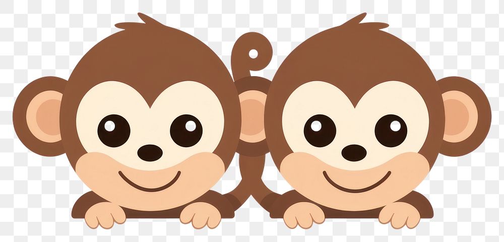 PNG Monkey mom and baby cartoon mammal animal. AI generated Image by rawpixel.