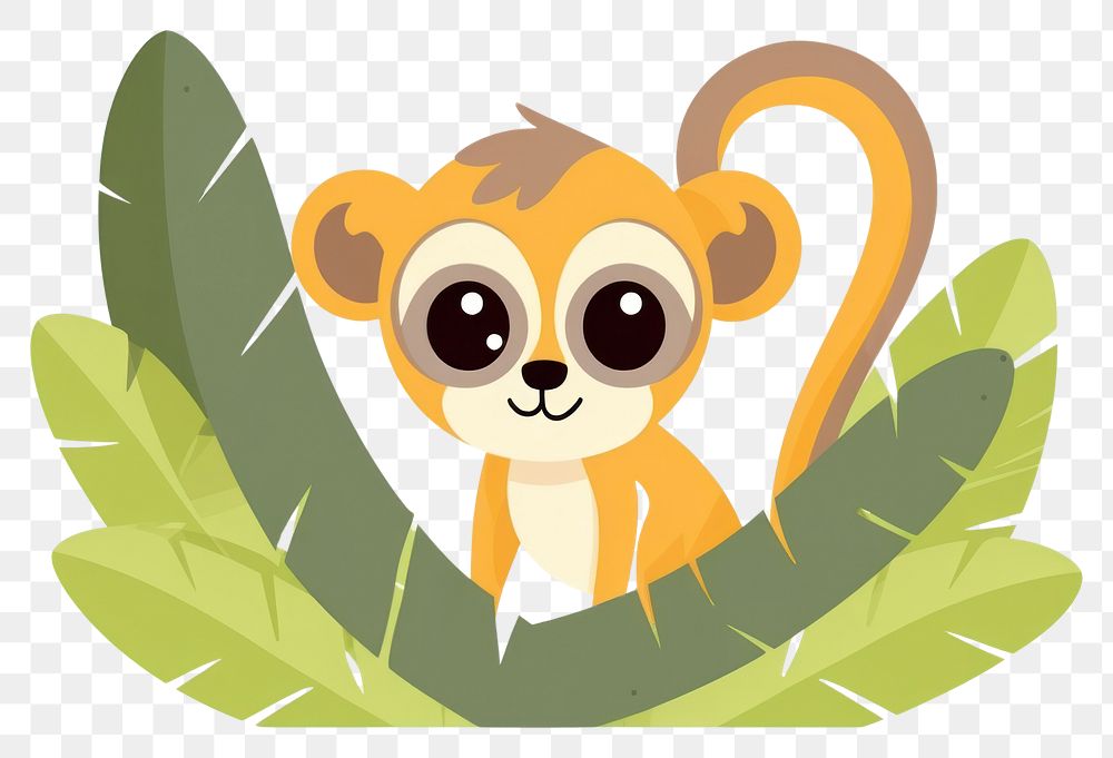 PNG Squirrel monkey cartoon mammal animal. AI generated Image by rawpixel.