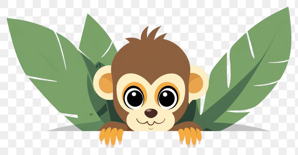PNG Squirrel monkey wildlife cartoon animal. AI generated Image by rawpixel.