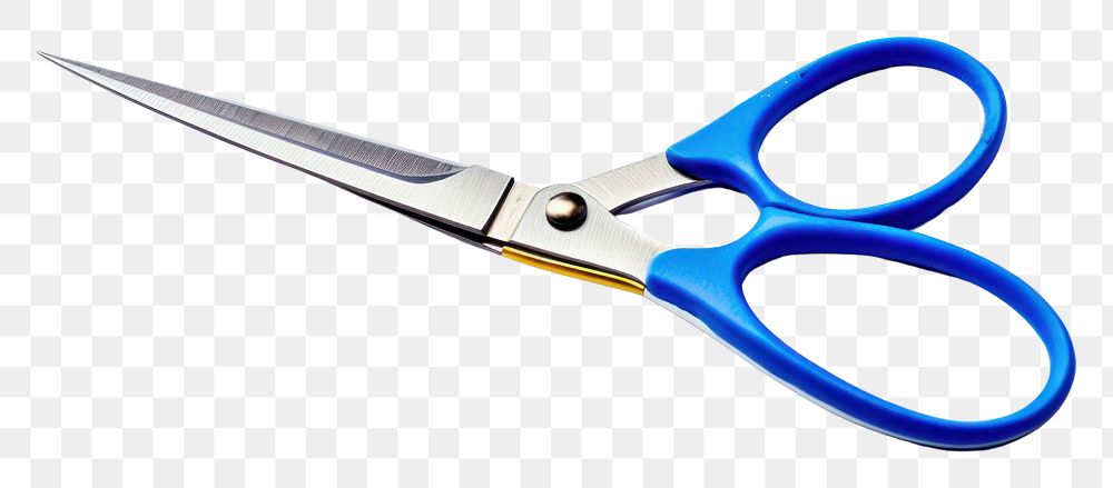 Scissors blue white background equipment. 