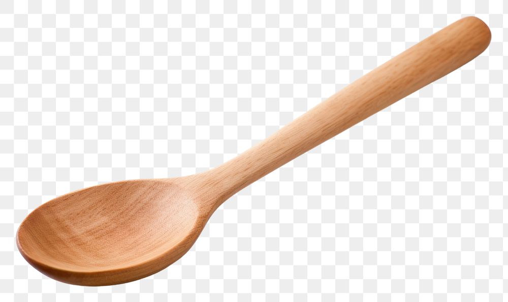 PNG  Single wooden spoon white background silverware simplicity. AI generated Image by rawpixel.