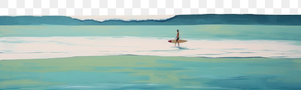 PNG Surfing landscape painting outdoors. AI generated Image by rawpixel.