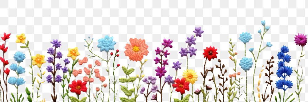 PNG Cute little flowers embroidery pattern nature. AI generated Image by rawpixel.