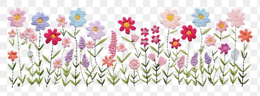 PNG Cute little flowers embroidery pattern arrangement. AI generated Image by rawpixel.