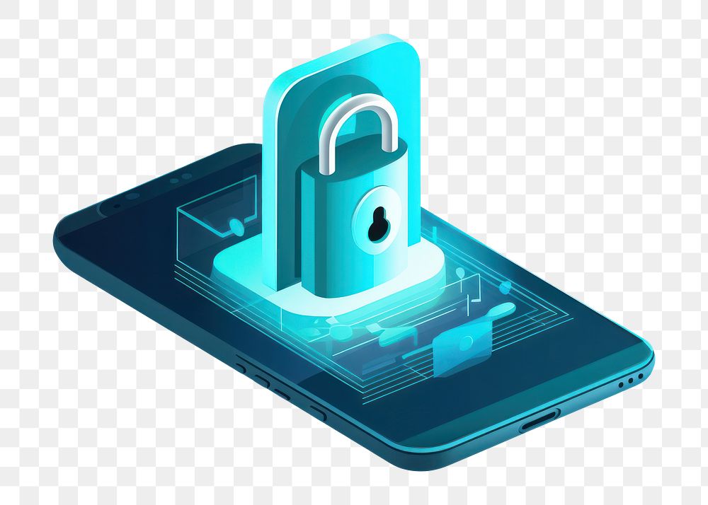 PNG Lock cyber-security cell phone portability. AI generated Image by rawpixel.