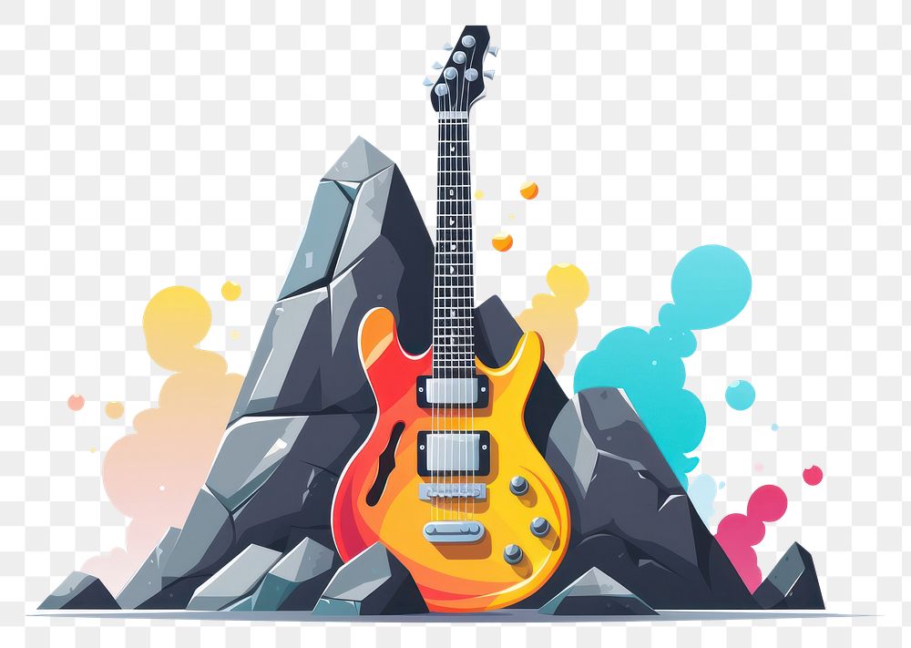 PNG Rock n roll guitar performance creativity. AI generated Image by rawpixel.