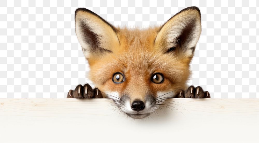 PNG Red Fox fox wildlife peeking. AI generated Image by rawpixel.