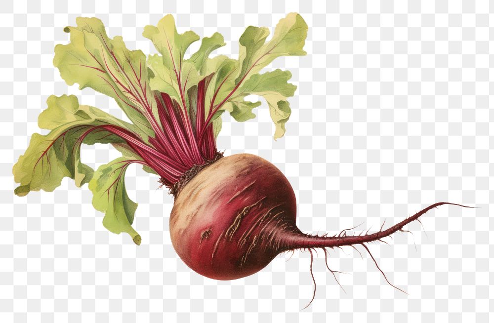 PNG Vintage Beetroot vegetable plant. AI generated Image by rawpixel.