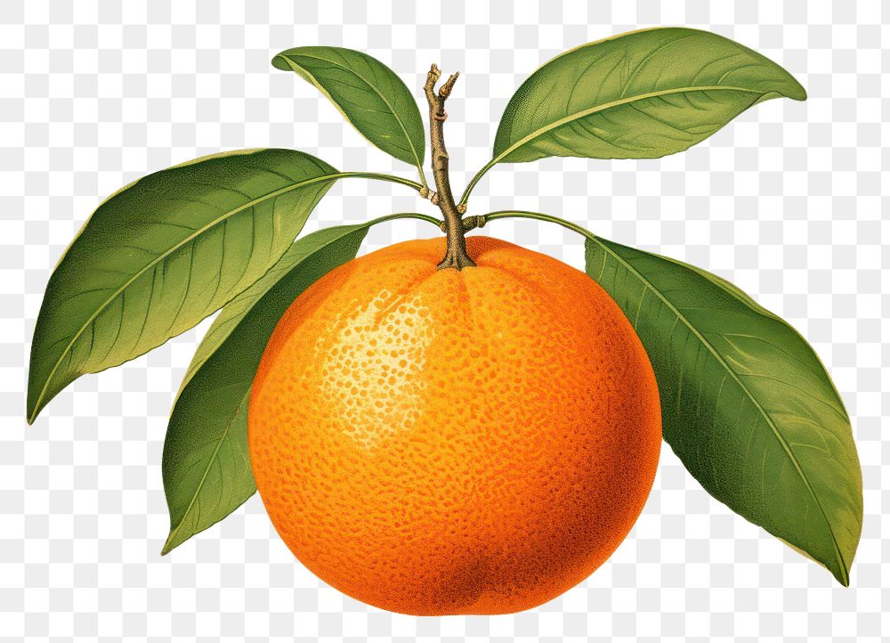PNG Orange vintage grapefruit plant. AI generated Image by rawpixel.