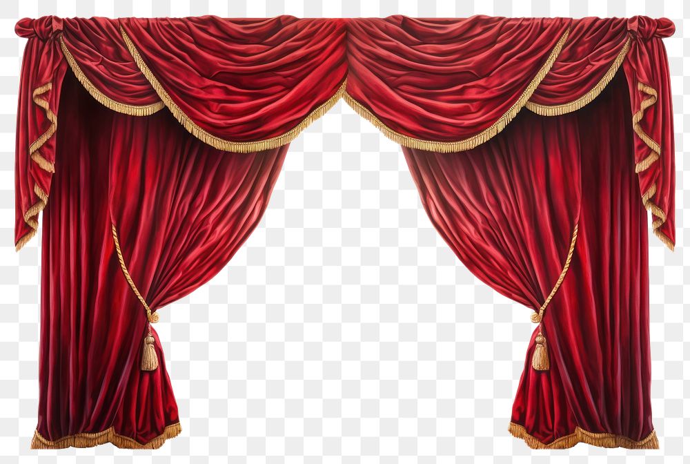 PNG  Red damask curtain pattern stage