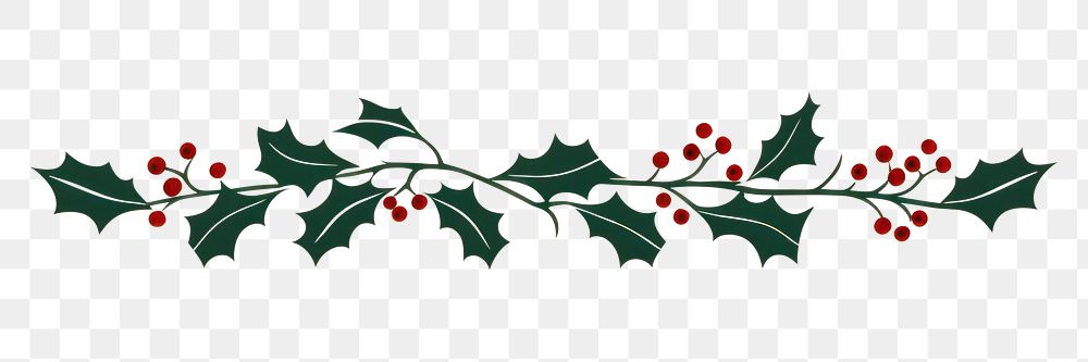 PNG  Holly christmas pattern plant. AI generated Image by rawpixel.