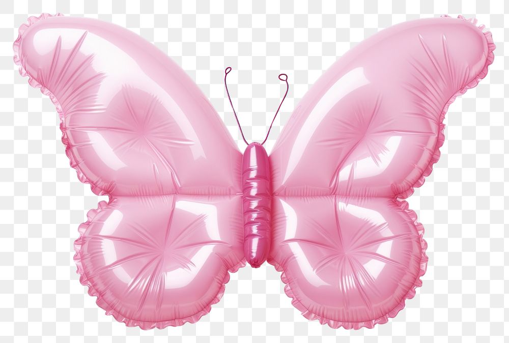 PNG Butterfly balloon pink white background. AI generated Image by rawpixel.