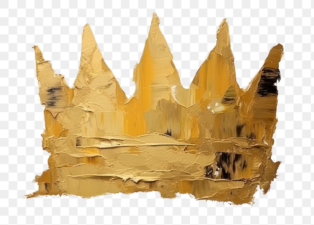 PNG Golden crown art painting architecture. AI generated Image by rawpixel.