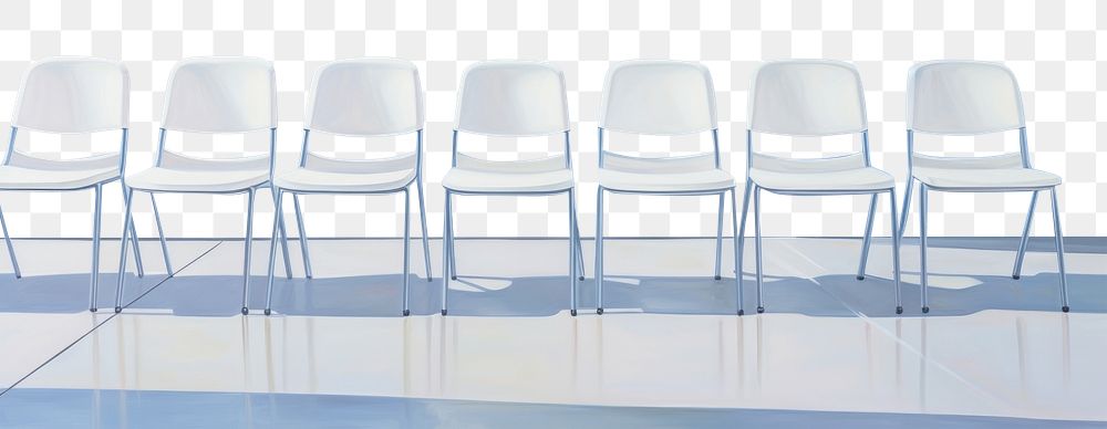PNG White chairs furniture room repetition. AI generated Image by rawpixel.