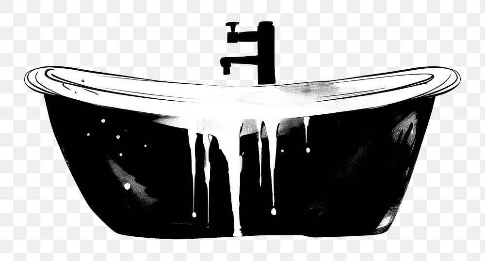 PNG Bathtub jacuzzi black white white background. AI generated Image by rawpixel.