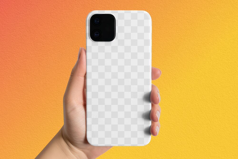 Smartphone case png transparent mockup