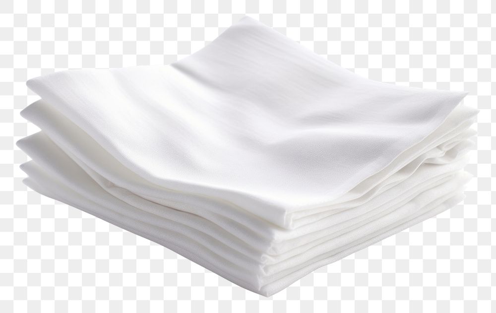 PNG  White folded cotton napkin white background simplicity wrinkled. AI generated Image by rawpixel.