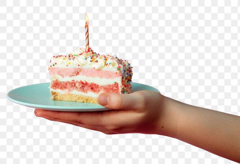 PNG Cake birthday dessert holding. AI generated Image by rawpixel.