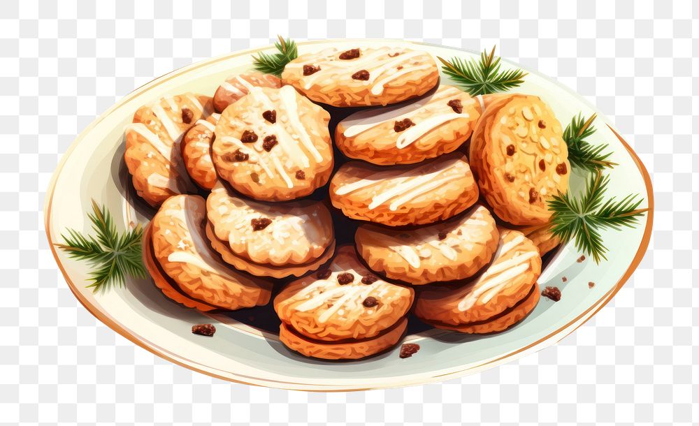 PNG Cookie plate dessert biscuit. AI generated Image by rawpixel.