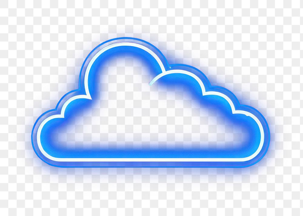PNG  Cloud icon neon night line. AI generated Image by rawpixel.