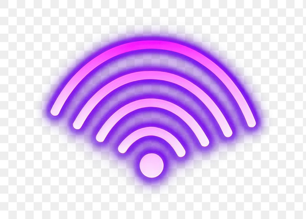 PNG  Wifi icon purple light night. AI generated Image by rawpixel.