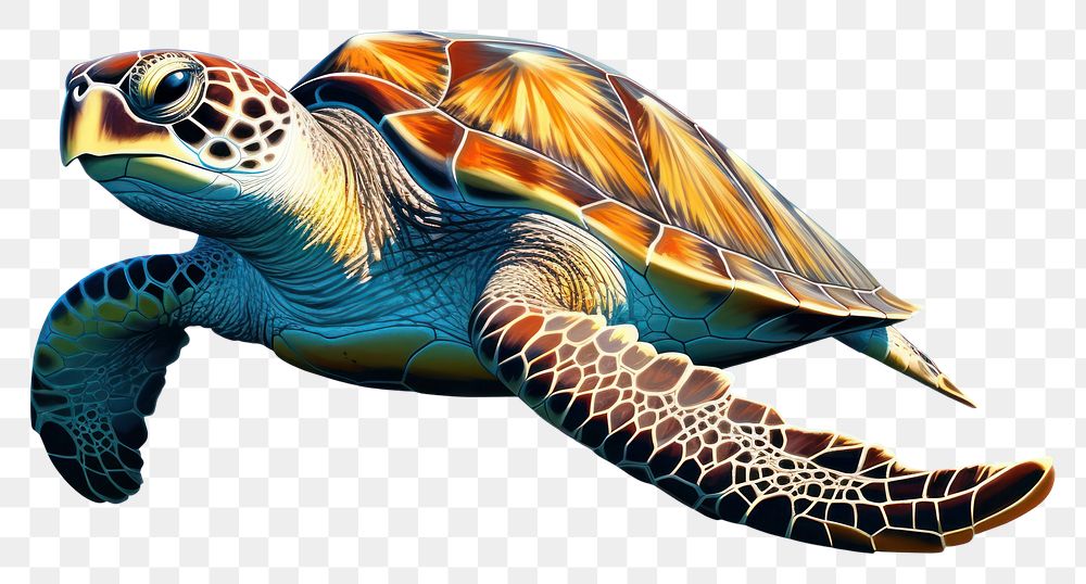 PNG  Sea turtle reptile drawing animal. AI generated Image by rawpixel.