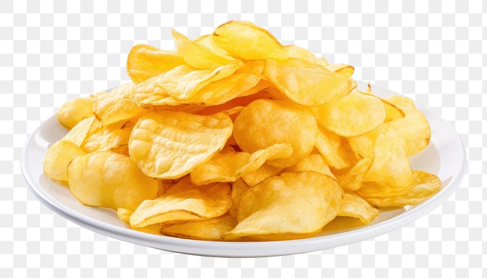 PNG Chips snack plate food. AI generated Image by rawpixel.