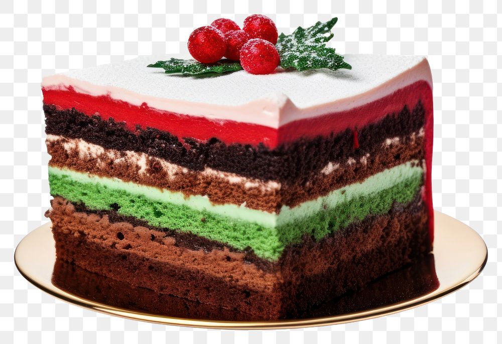 PNG Christmas cake raspberry dessert. AI generated Image by rawpixel.
