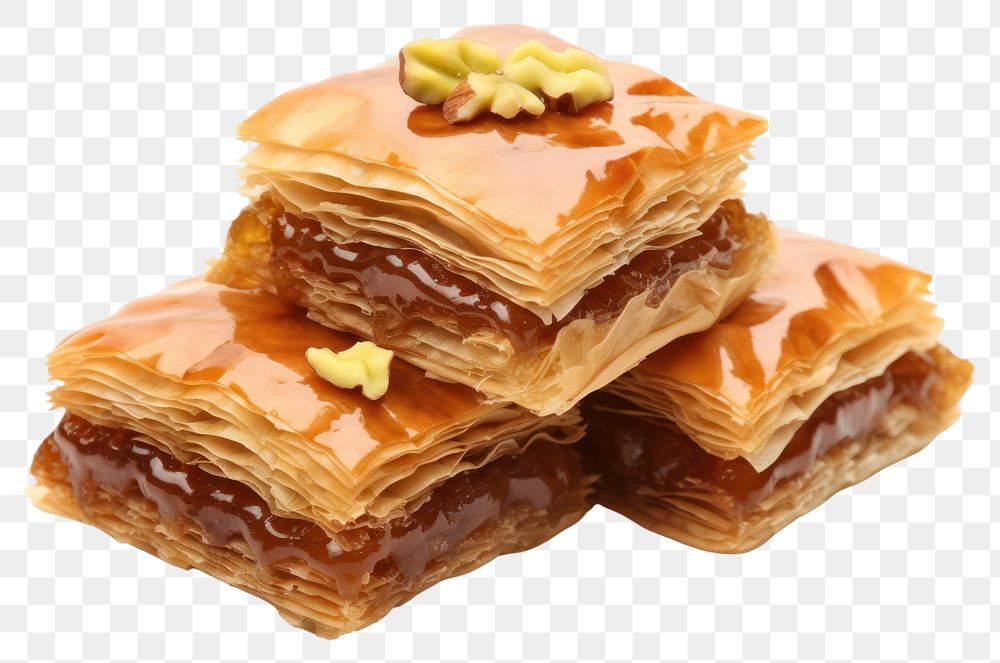 PNG  Baklava dessert pastry food. AI generated Image by rawpixel.