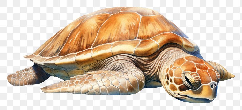 PNG  Sea turtle reptile drawing animal. AI generated Image by rawpixel.