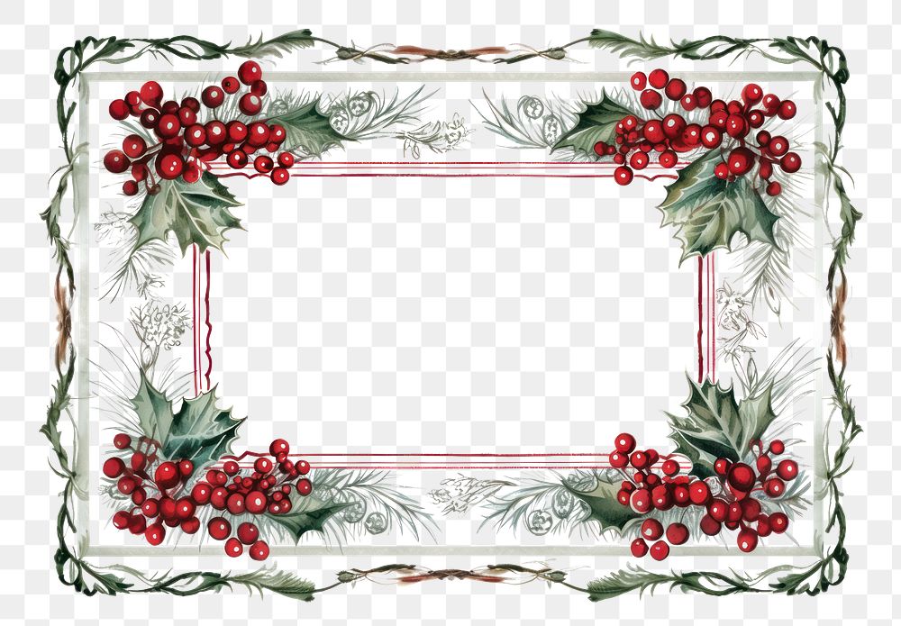 PNG Vintage Christmas frame christmas pattern white background. AI generated Image by rawpixel.