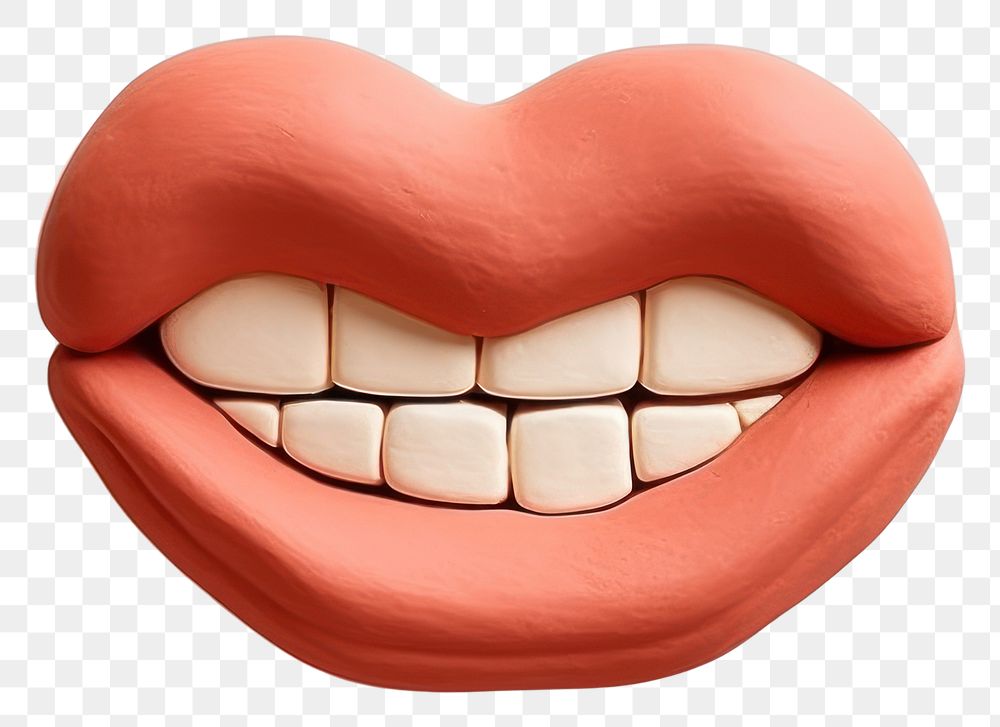 PNG Cartoon mouth cute teeth moustache lipstick. AI generated Image by rawpixel.