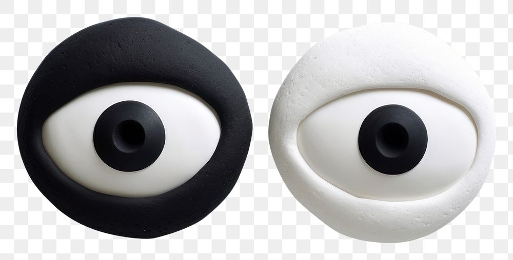 PNG Cartoon two eyes black white accessories. AI generated Image by rawpixel.