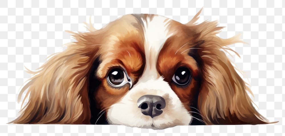 PNG Cavalier King Charles Spaniel dog spaniel mammal animal. AI generated Image by rawpixel.