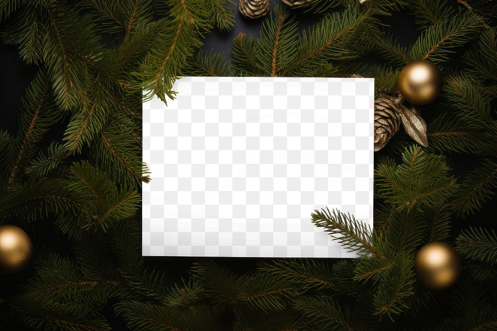Christmas greeting card png mockup, transparent design