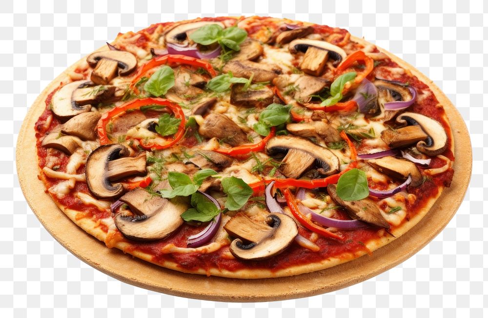 PNG  Vegan pizza food white background vegetable. AI generated Image by rawpixel.
