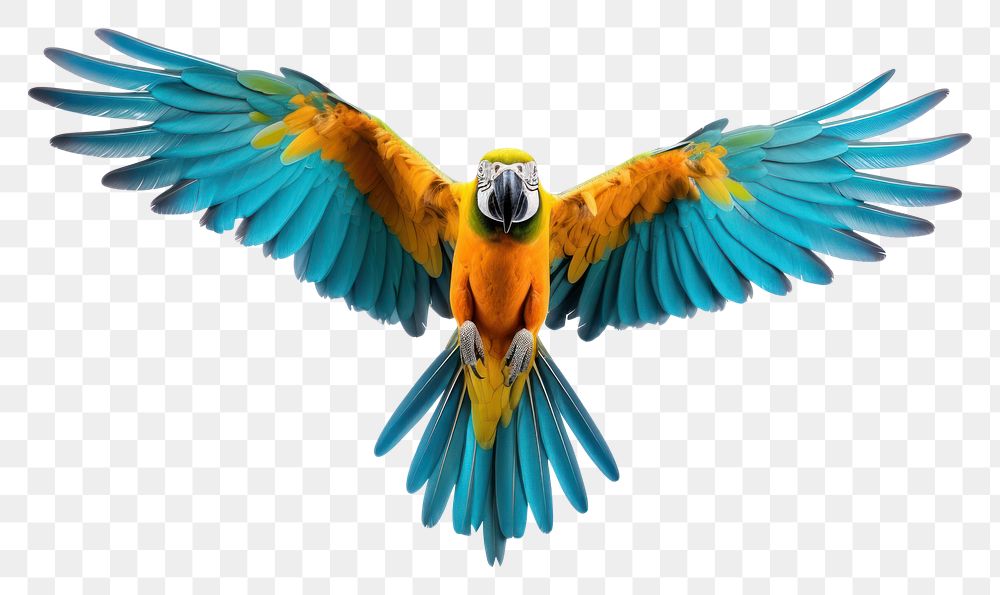 PNG Parrot animal flying bird. AI generated Image by rawpixel.