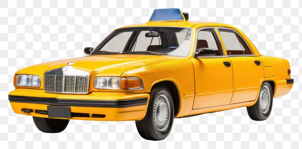 PNG Yellow new york taxi vehicle car white background. AI generated Image by rawpixel.